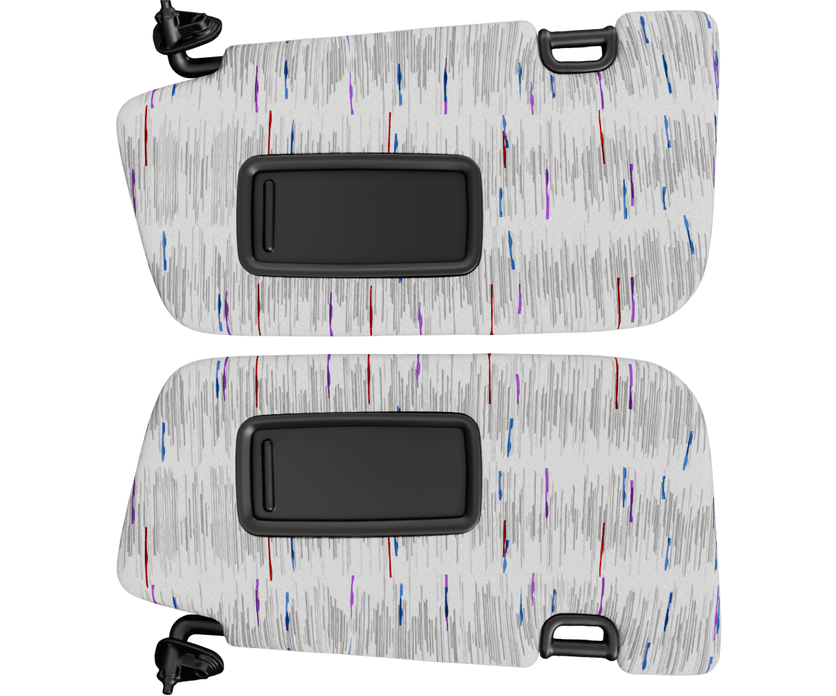 Subaru Impreza OEM sun visors wrapped in 3 M Hurricane Grey fabric