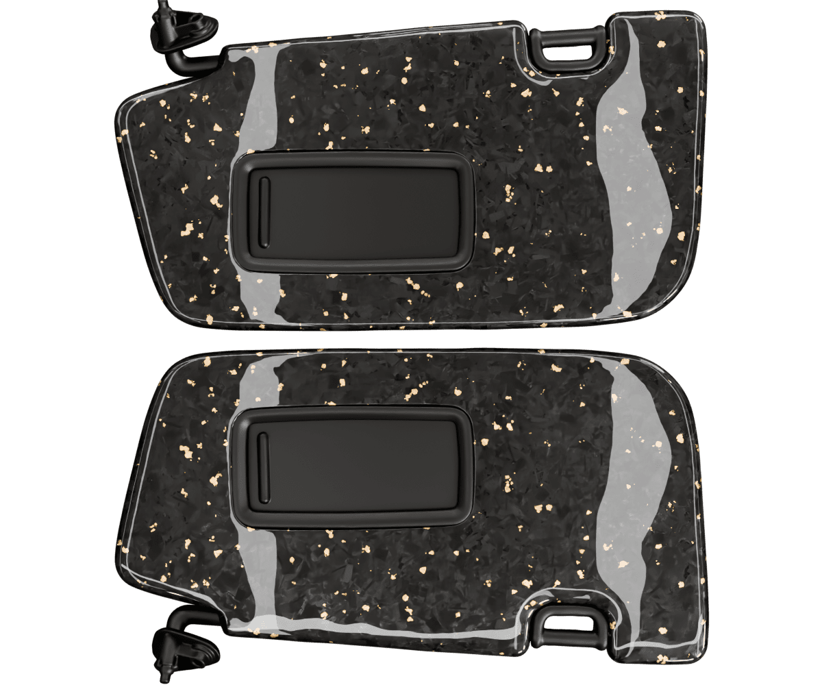 Subaru Impreza Forged carbon fiber sun-visors with colored flakes finished in high gloss