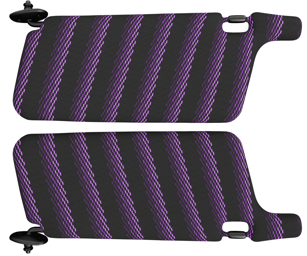 acura integra OEM sun visors wrapped in 3 Mtech Purple fabric