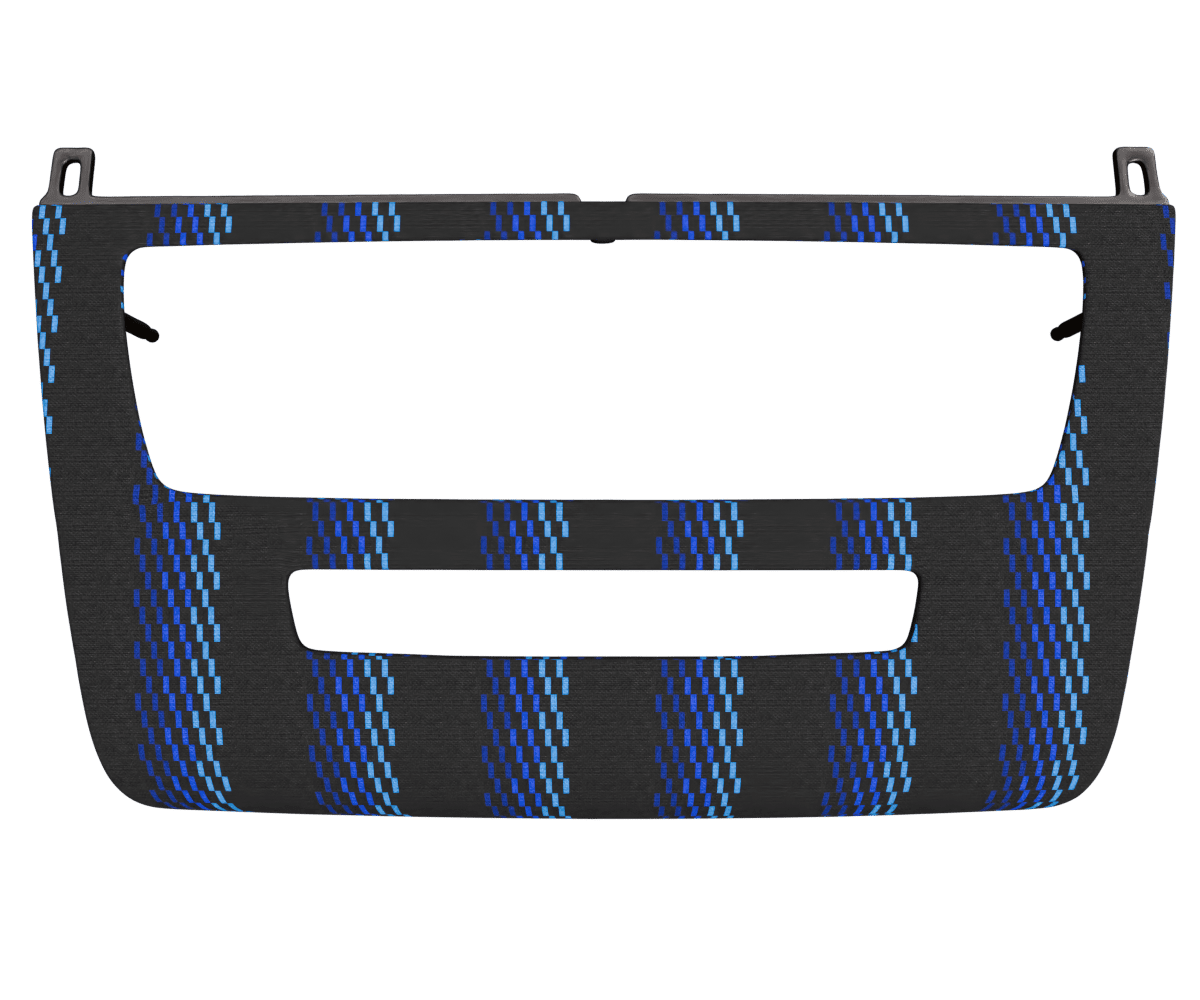 bmw e82 e88 OEM radio panel cover wrapped in 3 Mtech Blue fabric