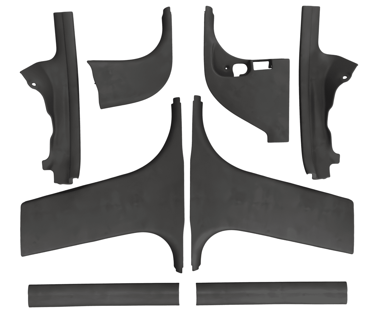 bmw e90 Custom upholstered black Alcantara door sill trim cover with parallel stitching