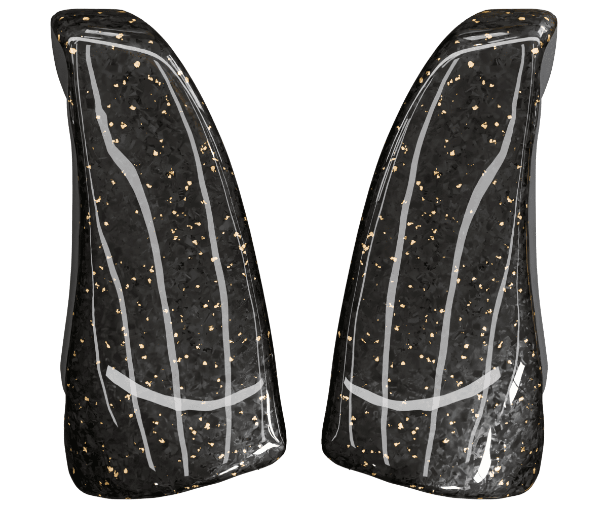 bmw e90 Forged carbon fiber bolster set with colored flakes finished in high gloss