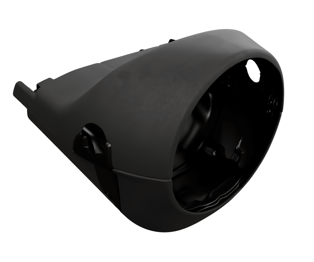 bmw e9x Custom upholstered black Alcantara steering column cover with parallel stitching