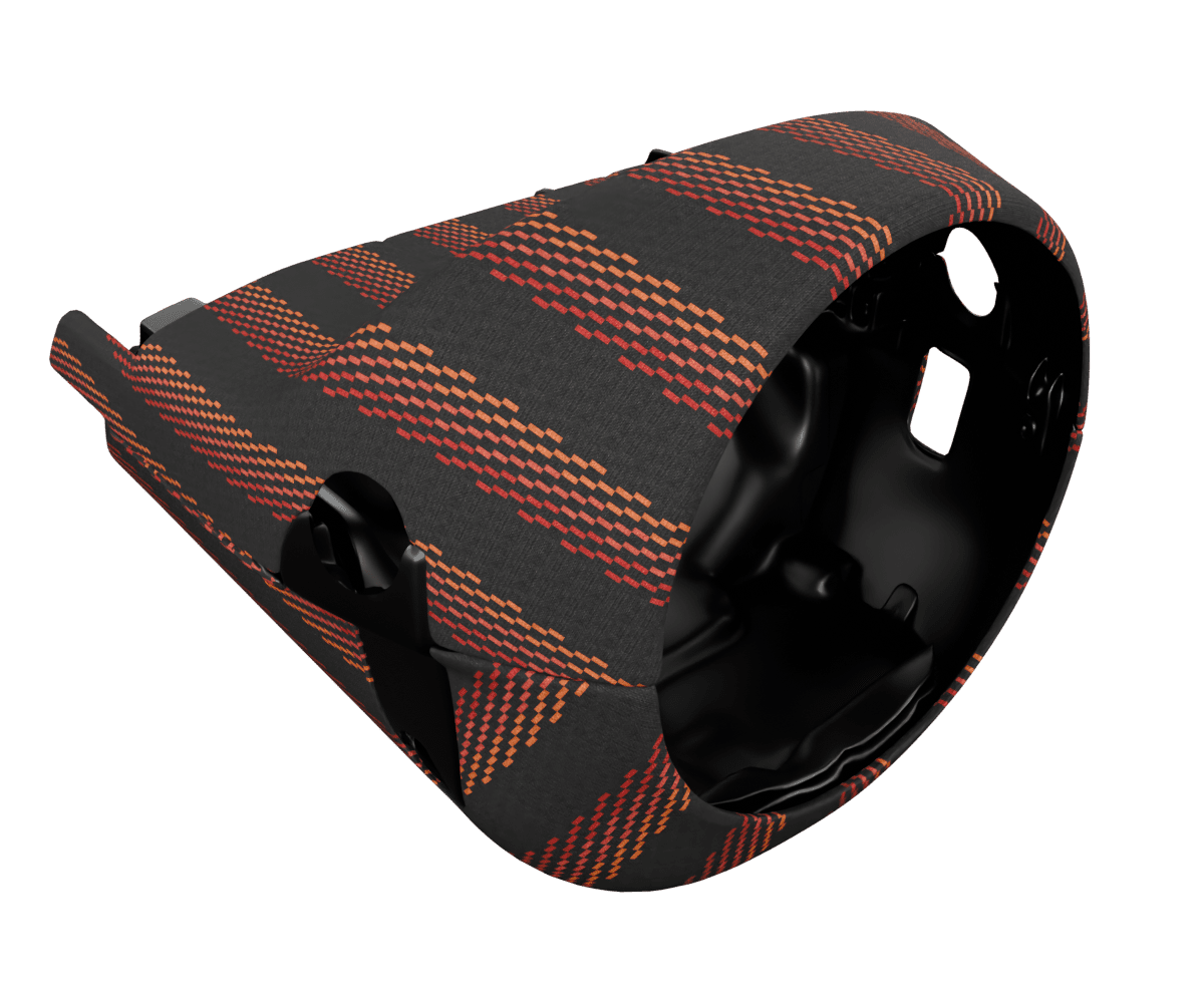 bmw e9x OEM steering column cover heated wrapped in 3 Mtech Red fabric