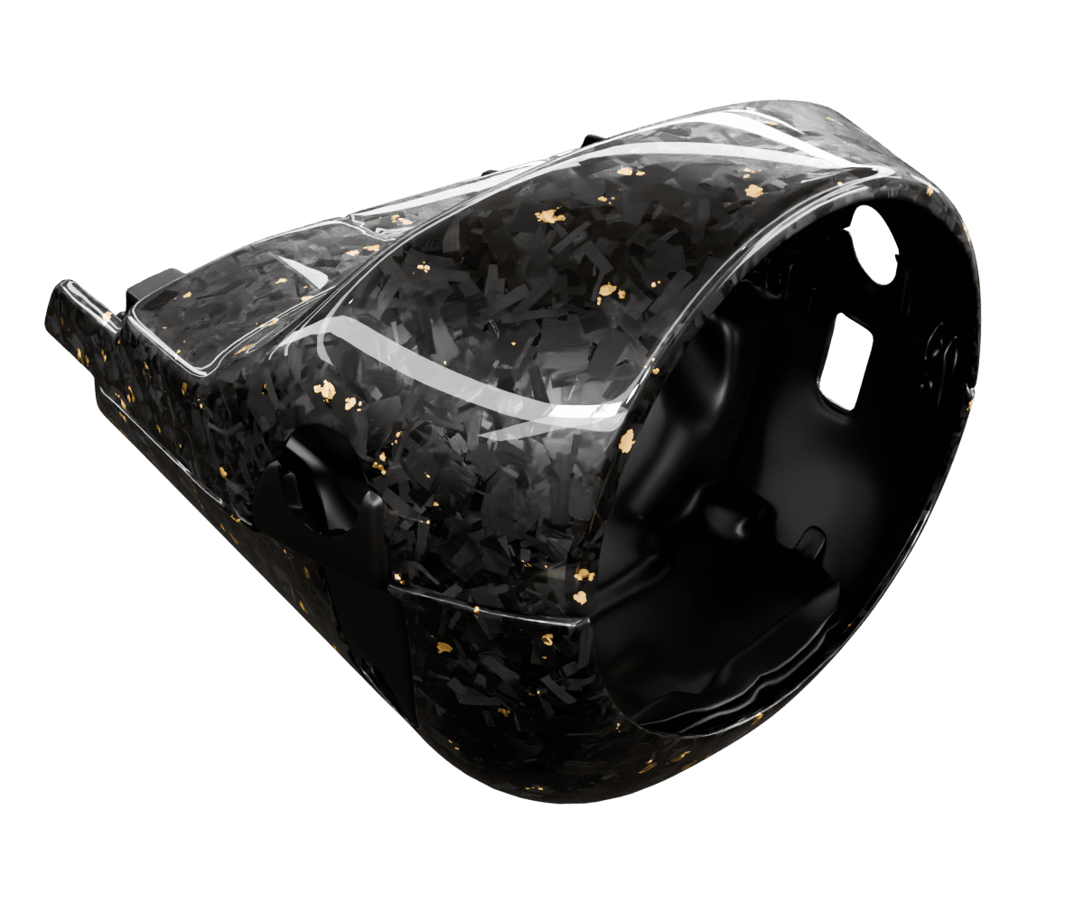 bmw e9x Forged carbon fiber steering column cover heated with colored flakes finished in high gloss