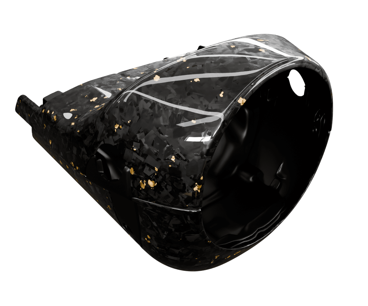 bmw e9x Forged carbon fiber steering column cover with colored flakes finished in high gloss