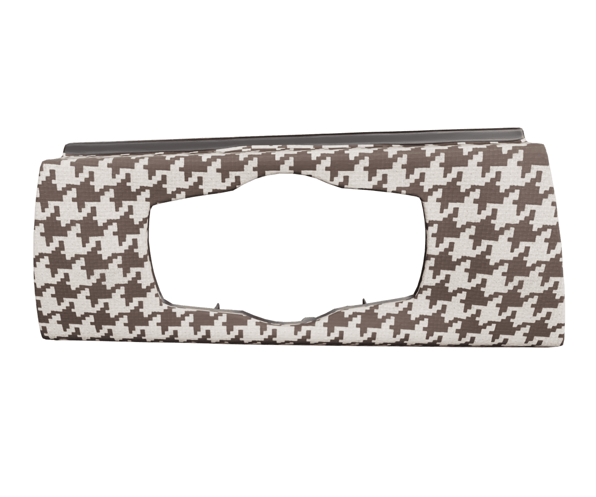 bmw e9x headlight switch cover upholstered in custom woven houndstooth fabric