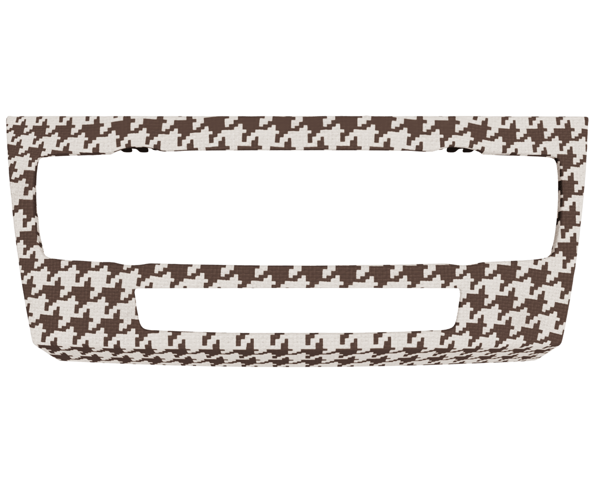 bmw e9x non idrive ac cover with cutout upholstered in custom woven houndstooth fabric