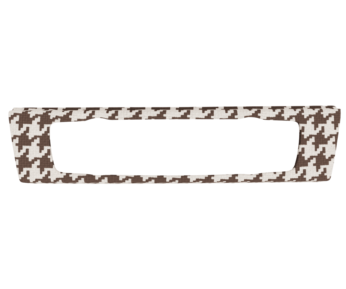 bmw e9x idrive ac panel cover upholsered in custom woven houndstooth fabric