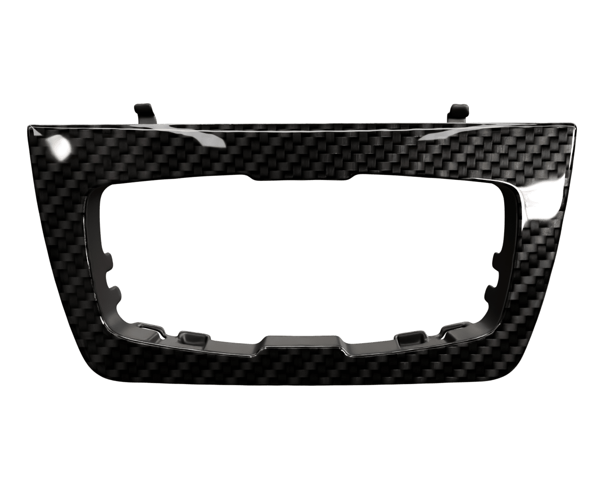 bmw f8x f3x Carbon fiber headlight switch cover in a high gloss finish