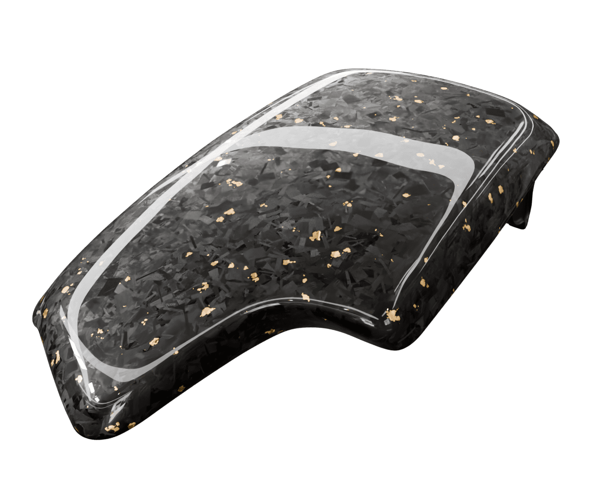 bmw f8x f3x Forged carbon fiber arm rest console cover with colored flakes finished in high gloss