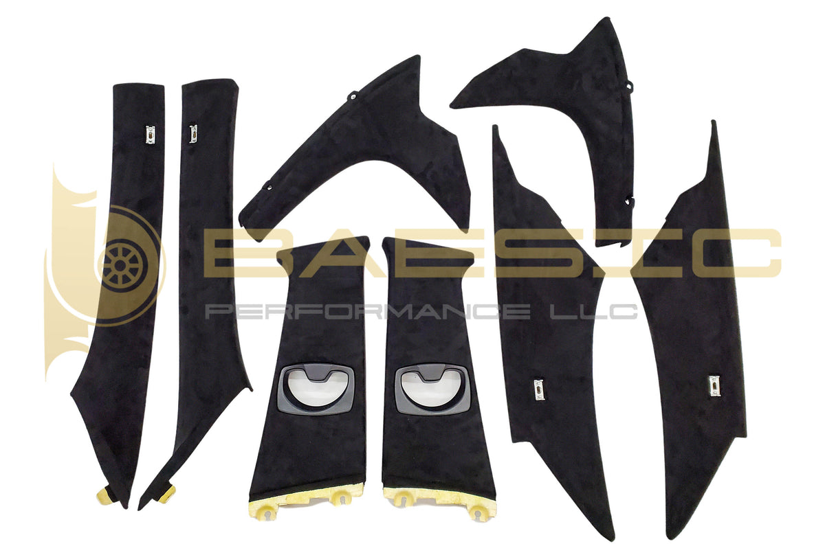 04-10 BMW E60 Pillars Alcantara Suede