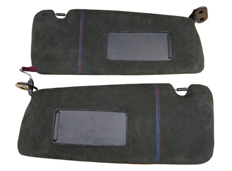 BMW E46 Sun Visor Pair Alcantara Suede