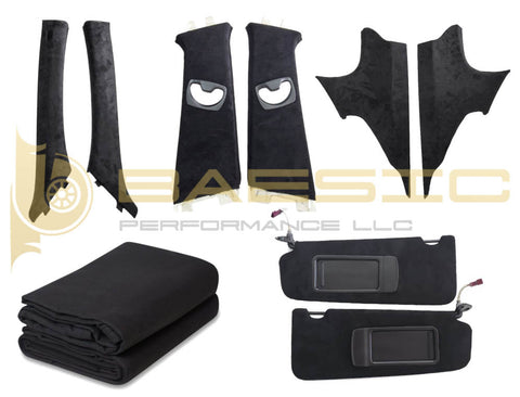 BMW E90 Pillars, Sun Visors, Suede Fabric